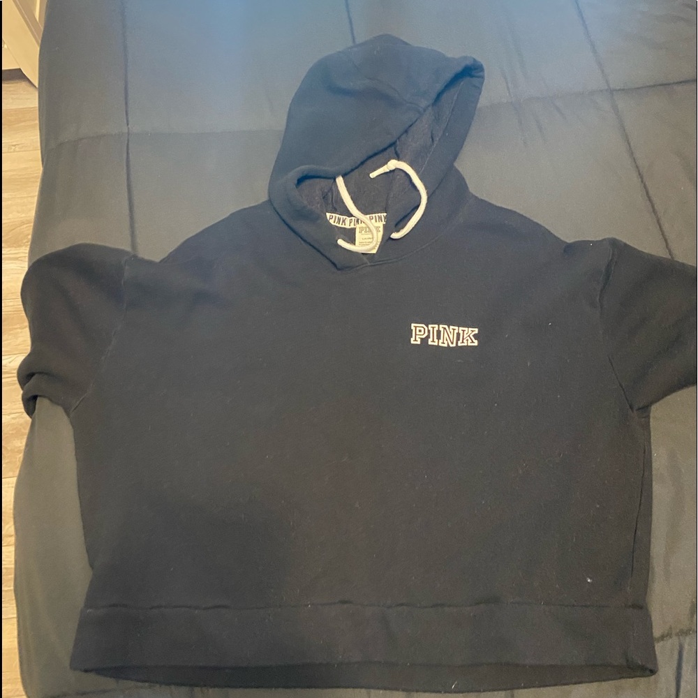 black cropped hoodie